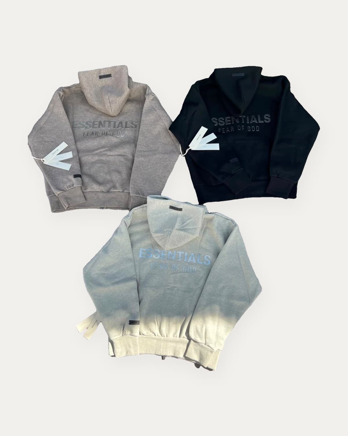 Hoodies Essentials en sus tres colores